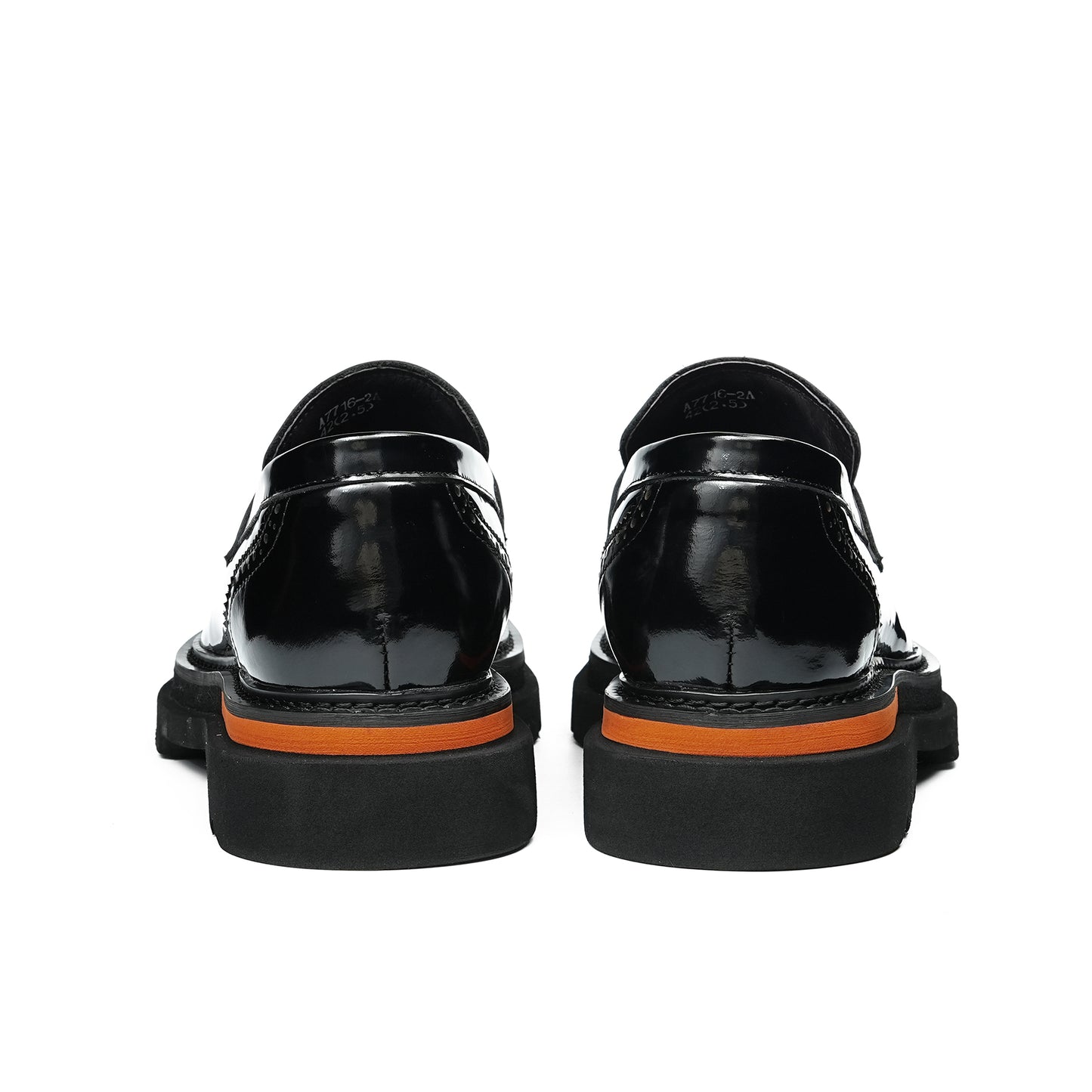 Sculptural Square-Toe Men's Loafers: Curated Brogue Accents & Substantial Sole