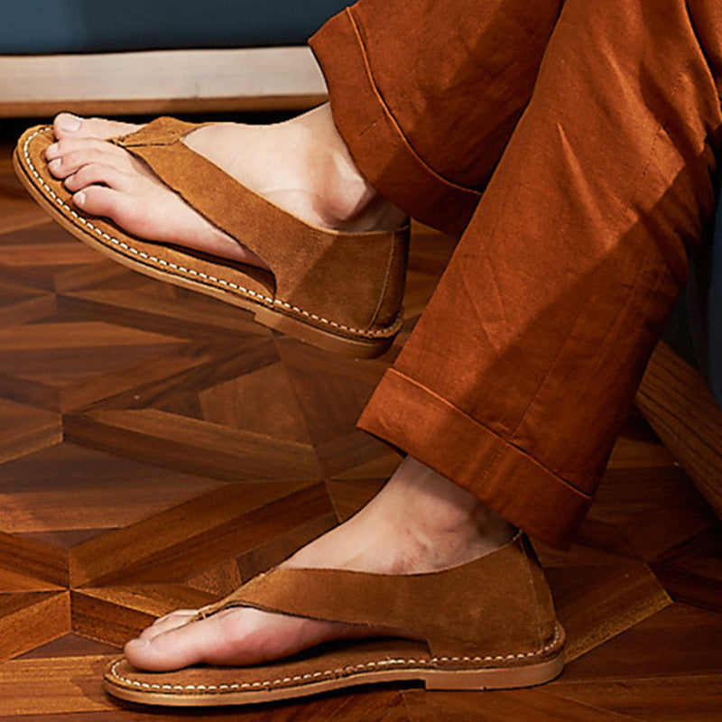 Men's Sandals Suede Leather Flip-Flop