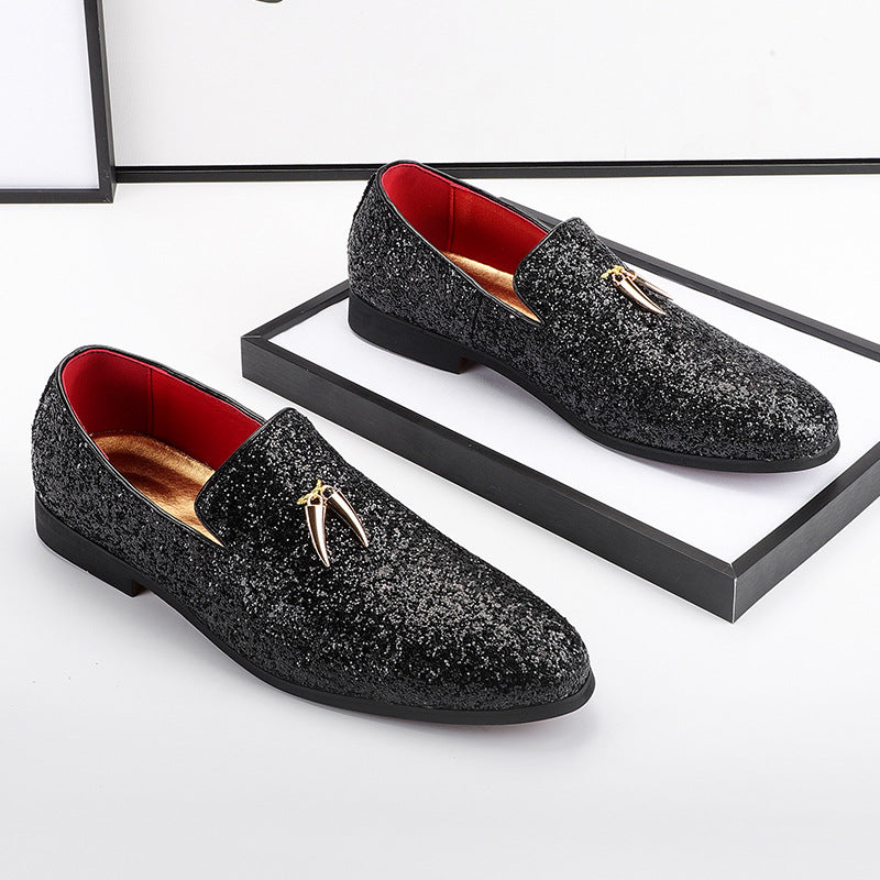 Men's Loafers with Contrast Red Lining Sophisticated Slip-On Dress Shoes