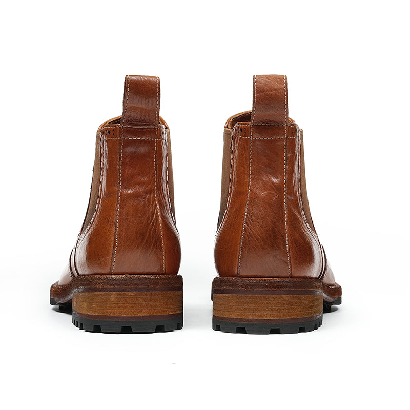 Men's Brogue Chelsea Boots: Horween Leather & Goodyear Welted