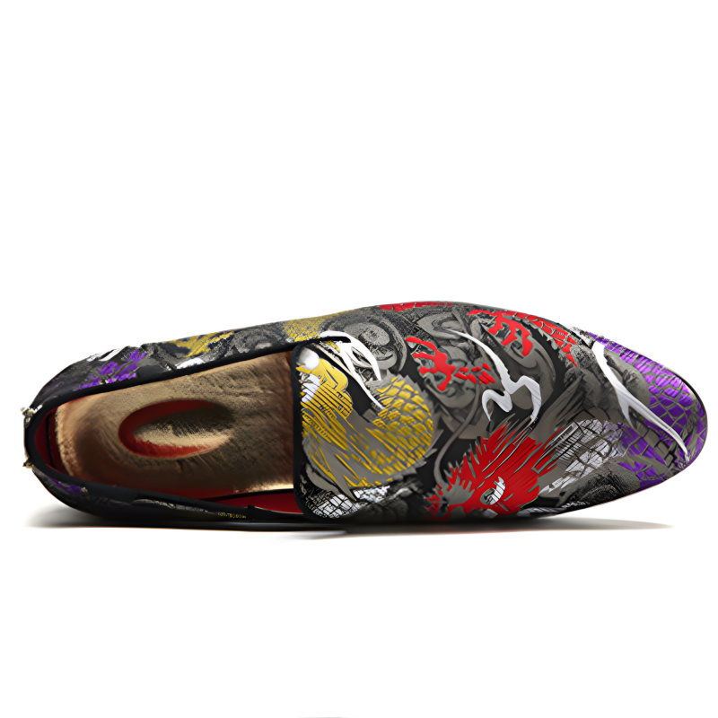 Men's Loafers Elegant Embroidered Jacquard