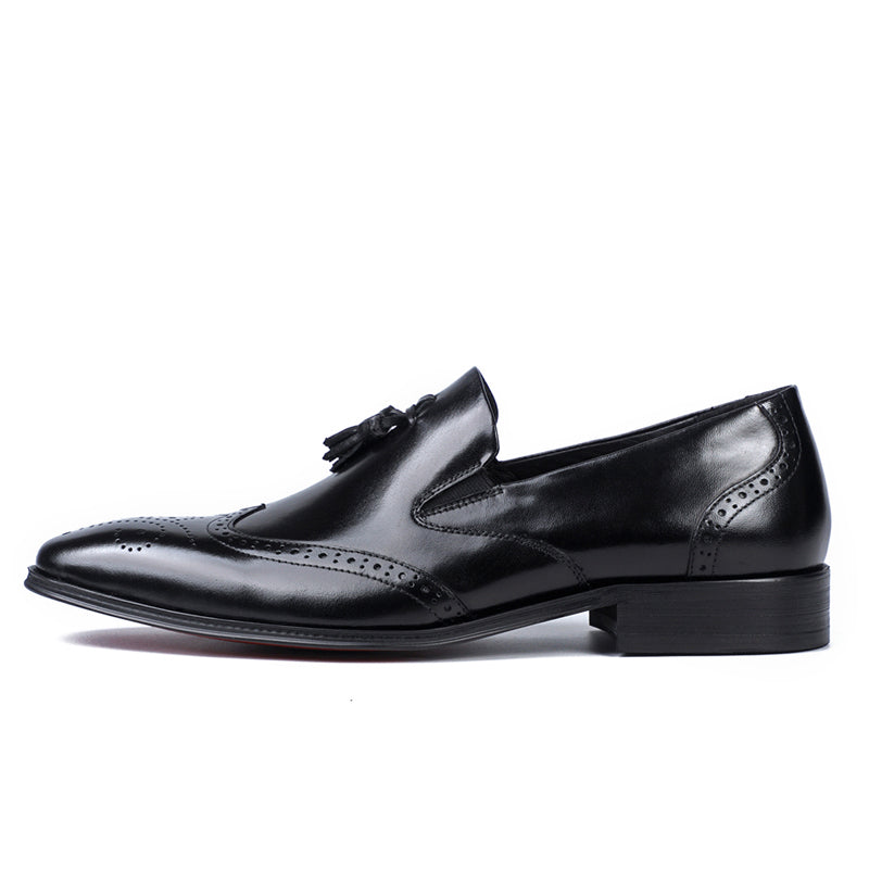 Men's Tassel Loafers Brogue Detailing & Premium Leather