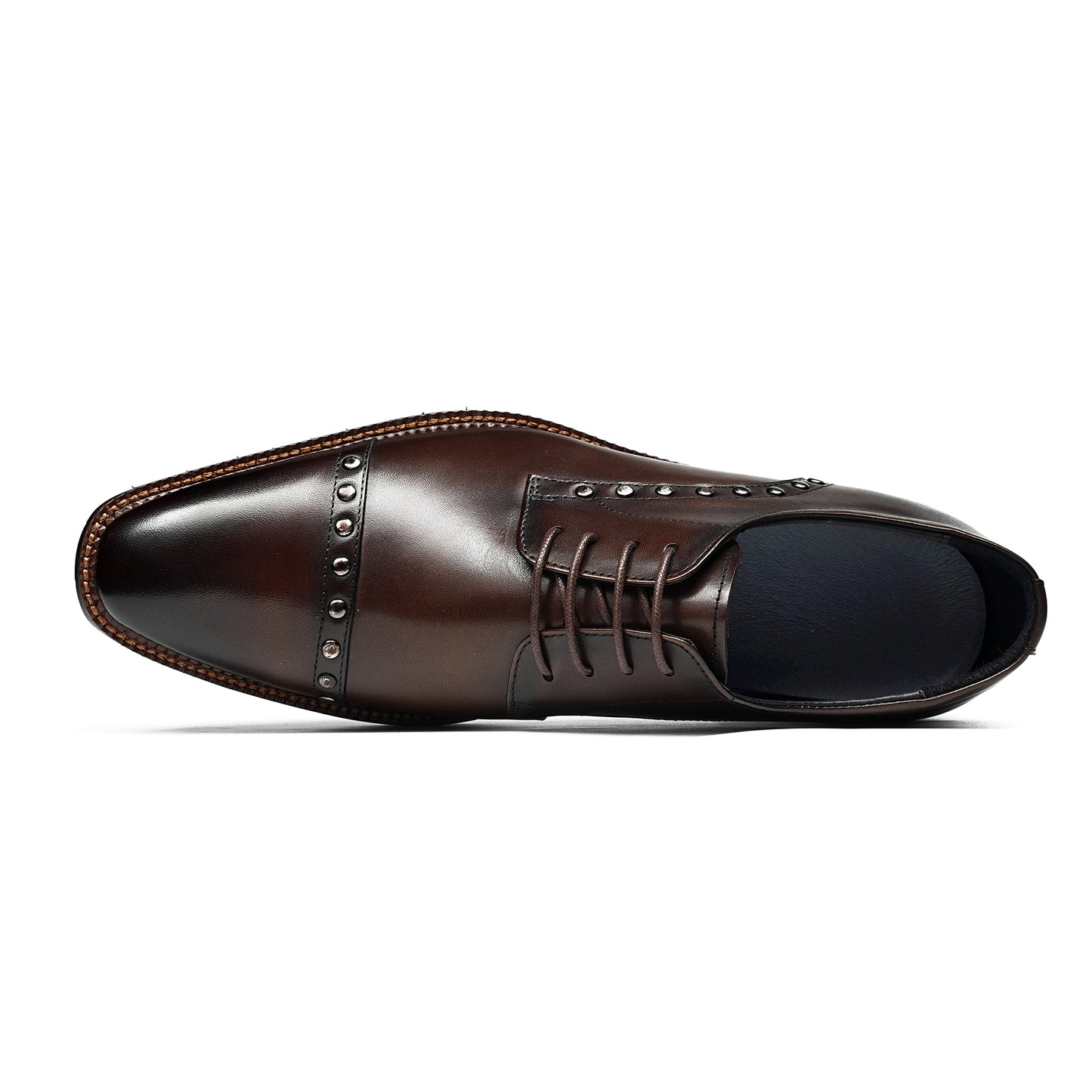 Men's Derby Shoes: Sculpted Toe Design & Artisan Hardware Accents