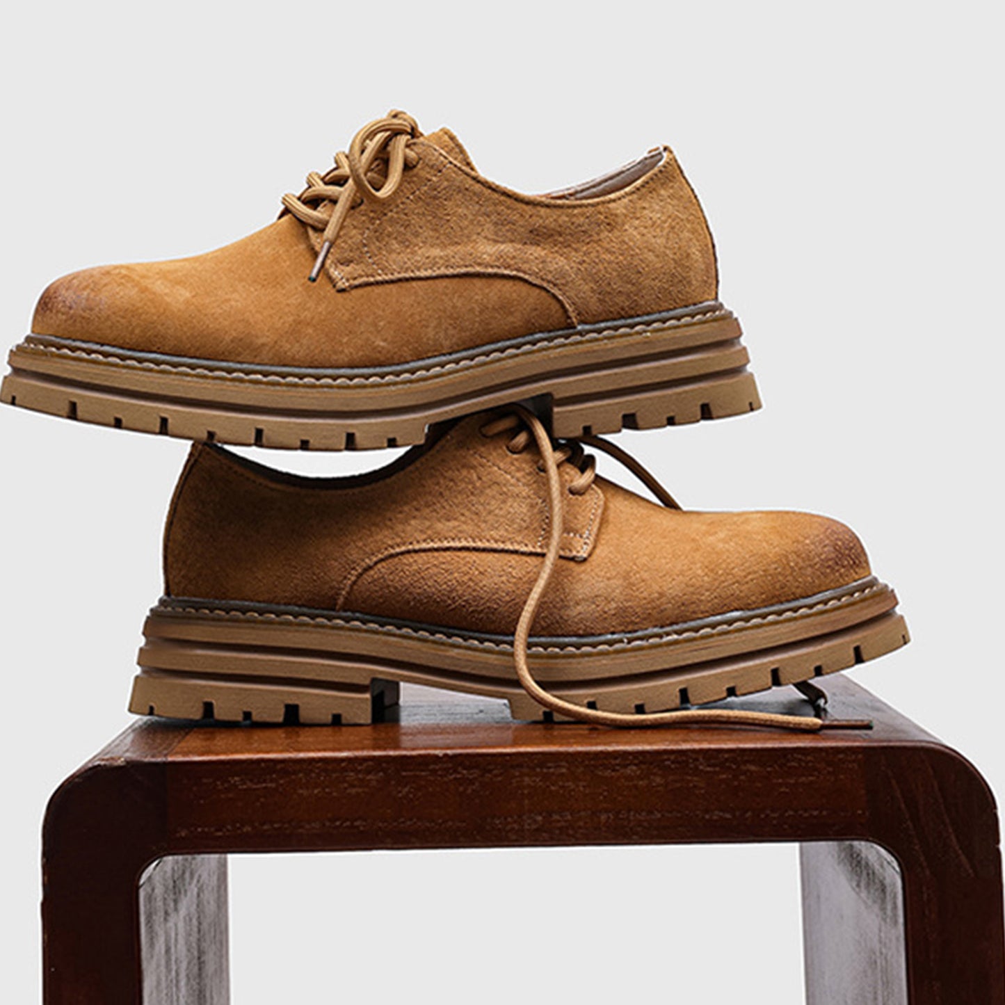 Men's Boots Low-Top: Distressed Toe & Rugged Sole