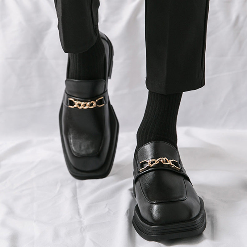Urban Sculpture Men's Loafers: Architectural Square-Toe & Sculptural Hardware