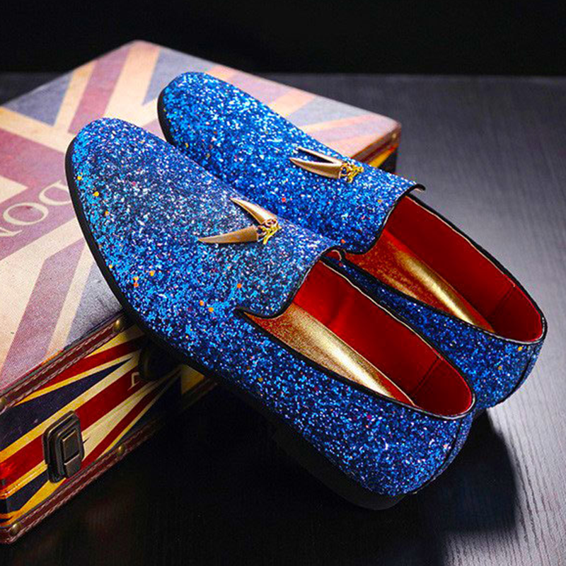 Men's Loafers with Contrast Red Lining Sophisticated Slip-On Dress Shoes