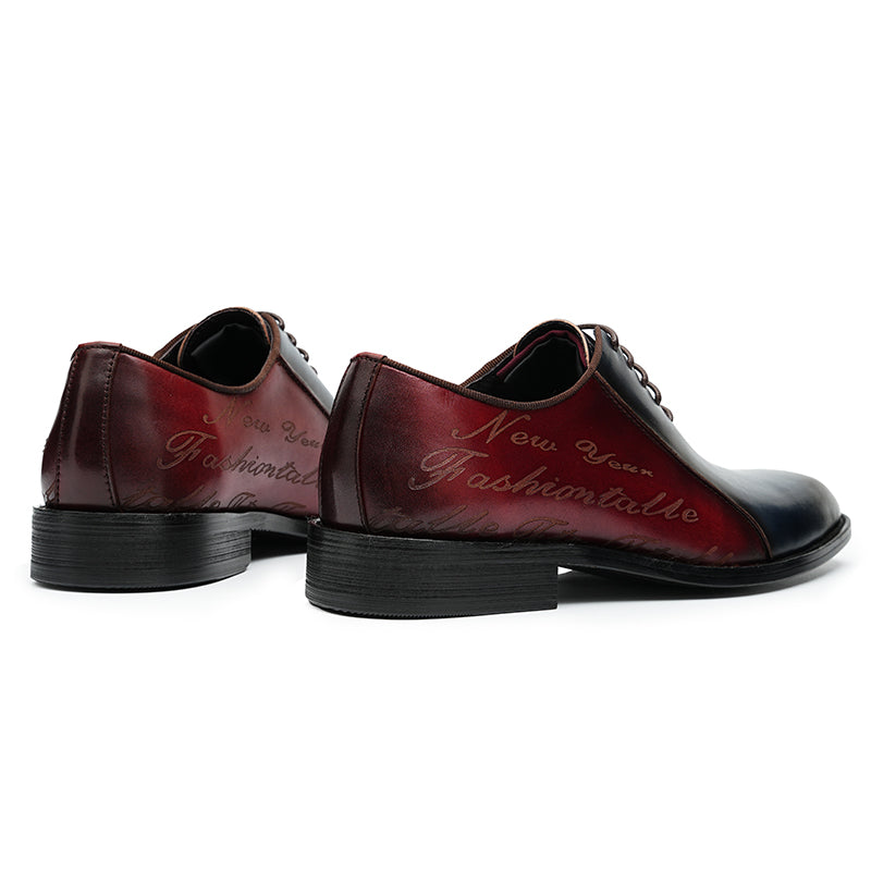 Men's Oxford Shoes Letter-Embossed Dress Shoes