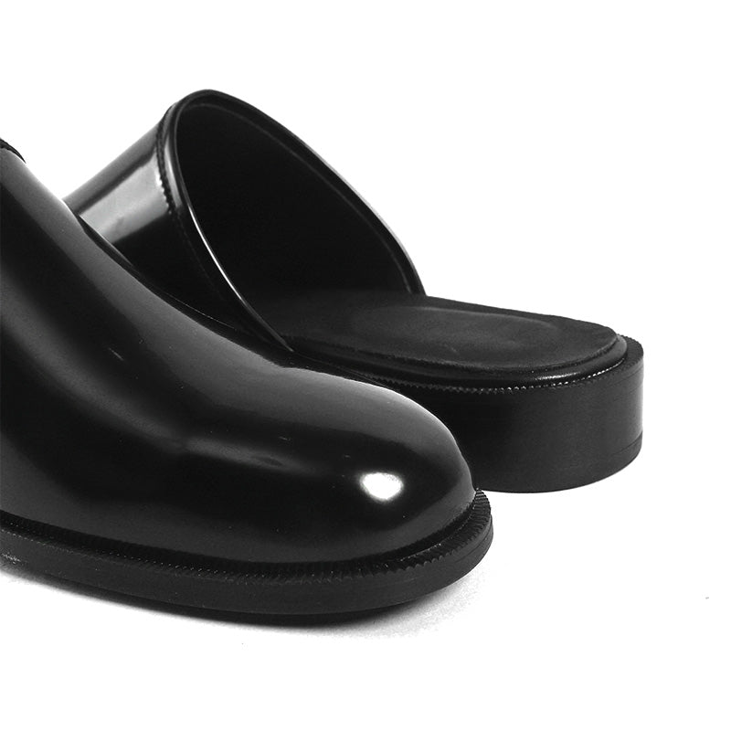Men's Polished Mules: Architectural Toe Design & Effortless Sophistication