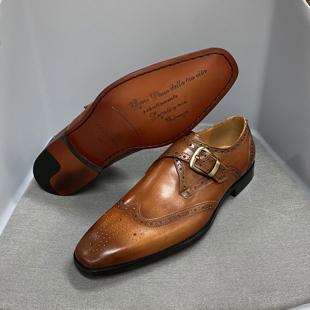 Men’s Wingtip Monk Strap Shoes