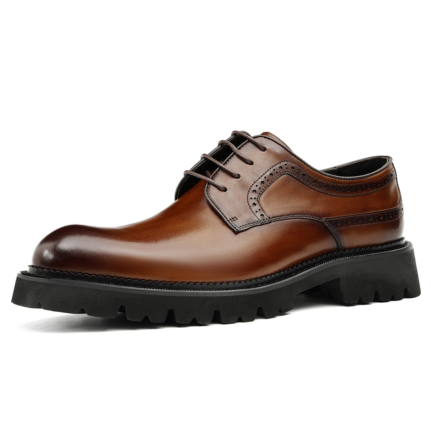 Men's Classic Derby Shoes - Breathable Leather & Rugged Traction