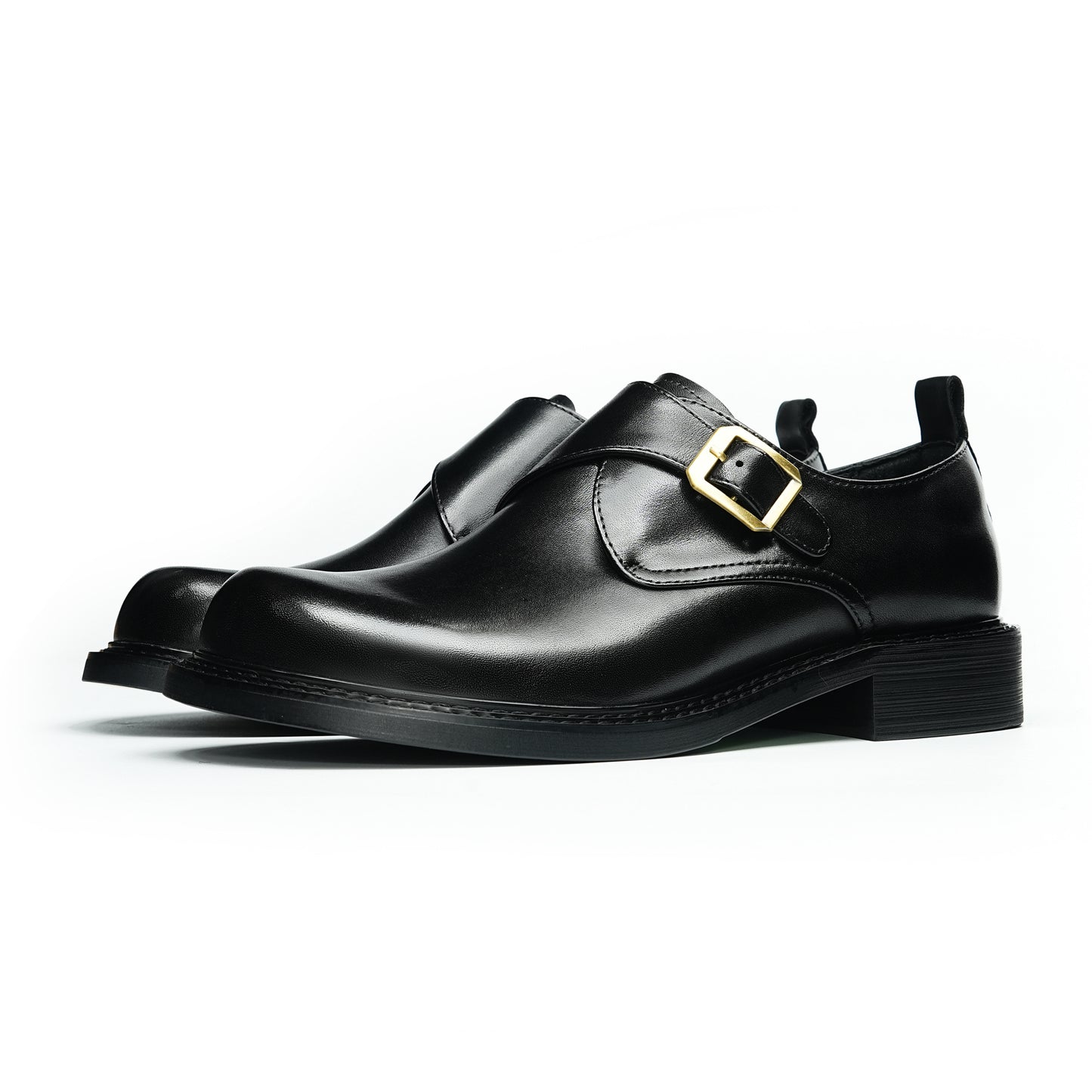 Men's Spacious Toe Monk Strap Shoes: Refined Hardware & Elevated Comfort
