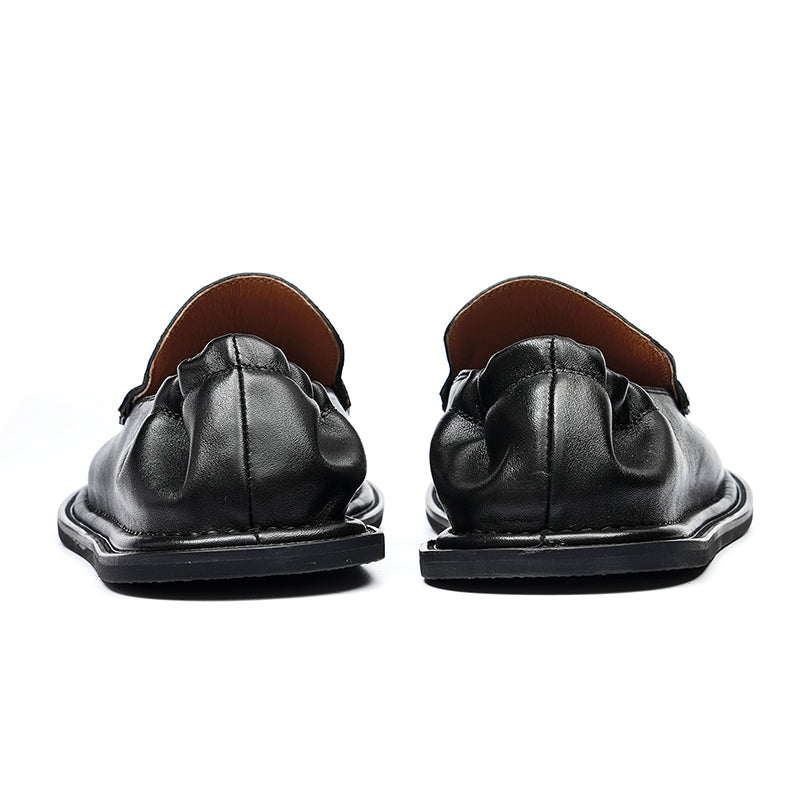 Men's Loafers - Double-Stitched Straps & Flex Heel Comfort