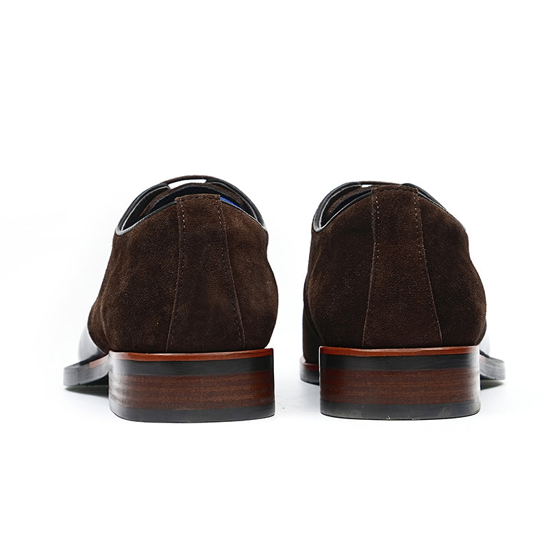 Men's Oxford Shoes - Glossy & Suede Leather Blend