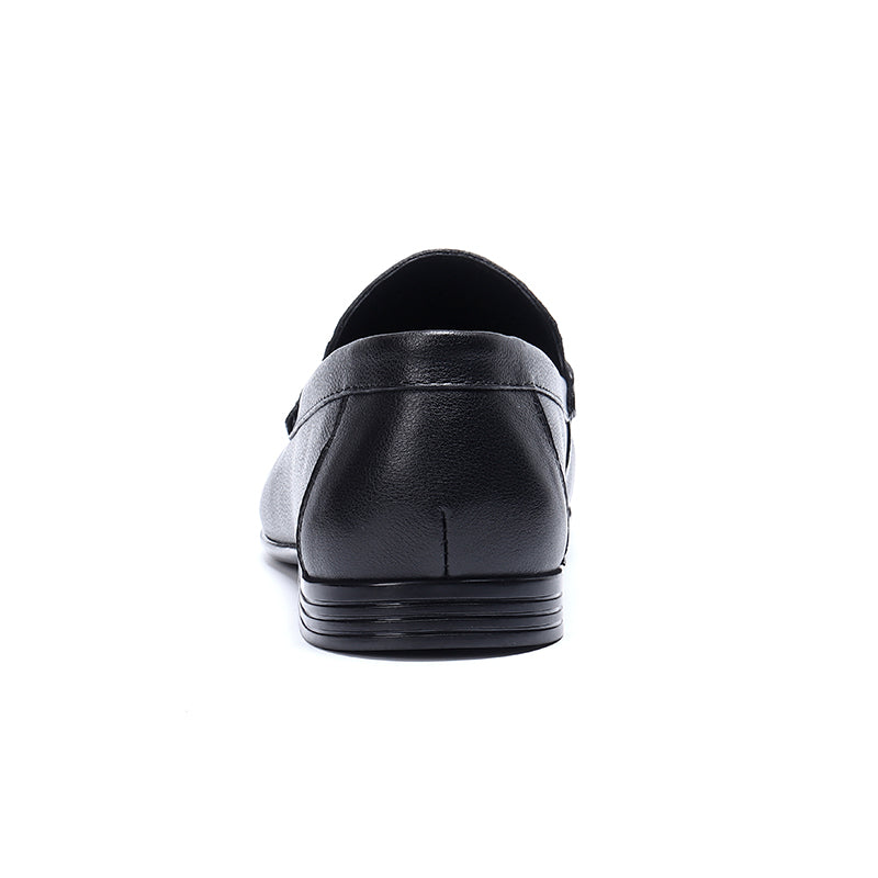 Men's Loafers - Structured Metal Accent & Polished Leather