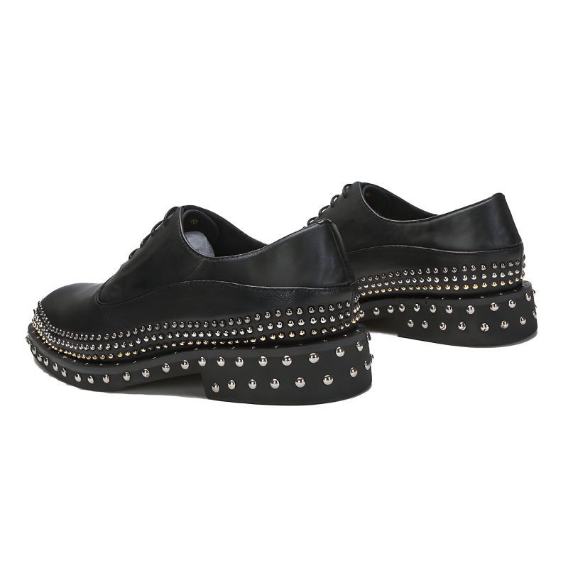 Men's Oxford Shoes Patent Leather Studded Rock-Style