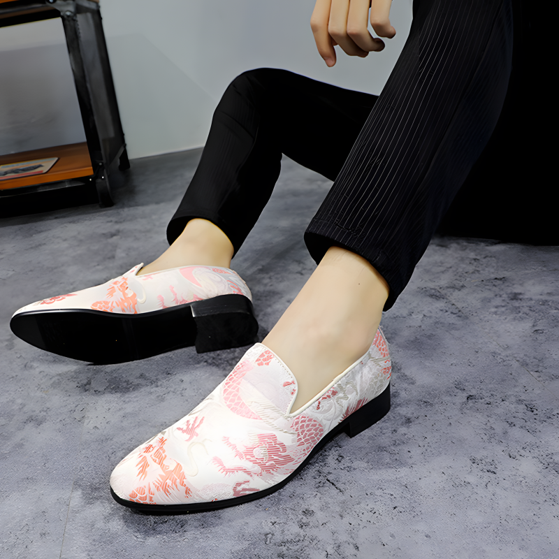 Men's Loafers Elegant Embroidered Jacquard
