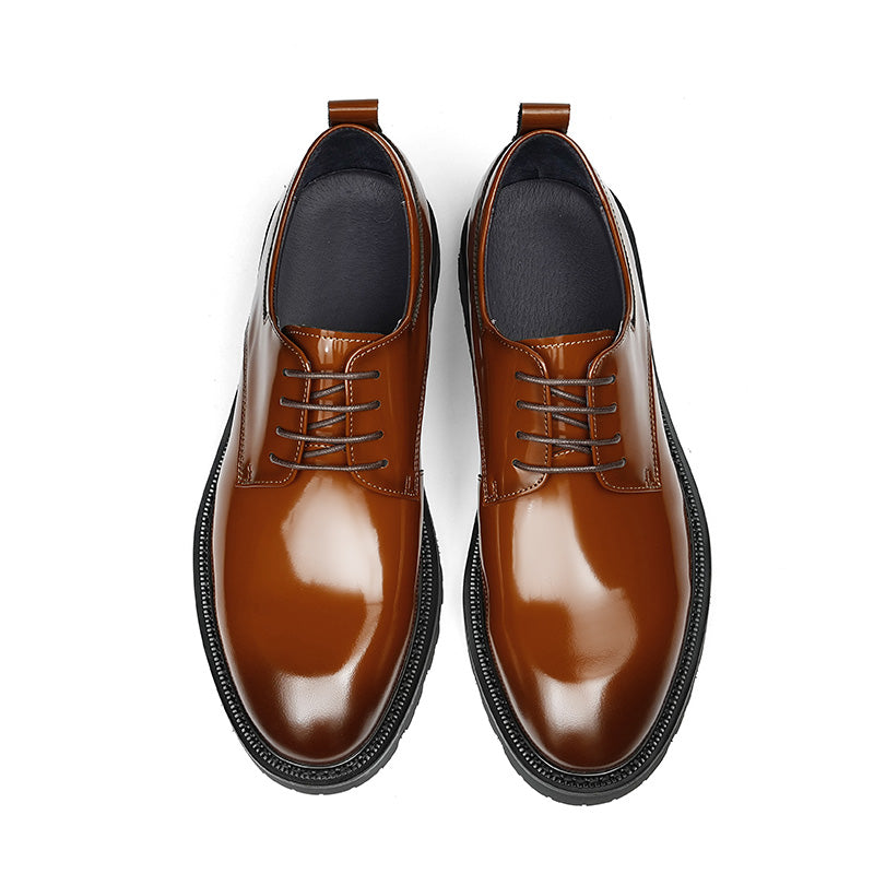 Men's Luminous Derby Shoes: Sculpted Toe Design & Architectural Sole Detailing