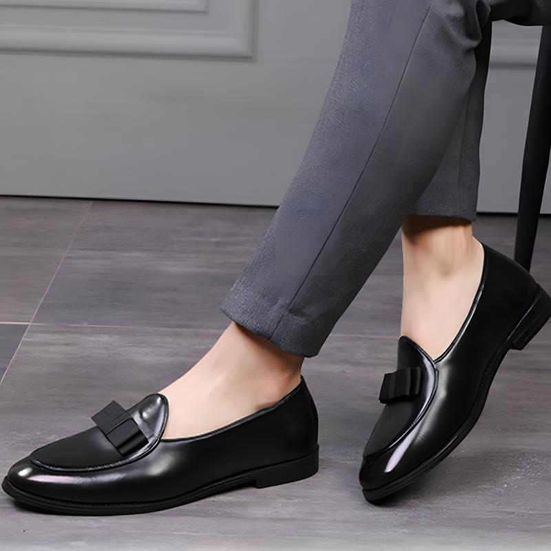 Men’s Patent Leather Bow Loafers