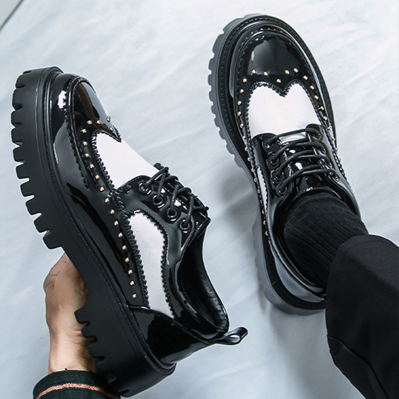 Artistic Expression Brogue Derbys Shoes: Wingtip Poetry & Stud Accents