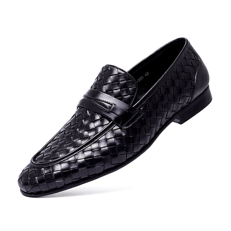 Men's Woven Leather Loafers