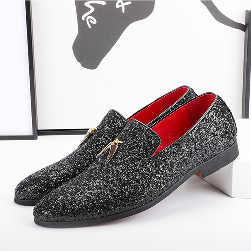 Men's Loafers with Contrast Red Lining Sophisticated Slip-On Dress Shoes