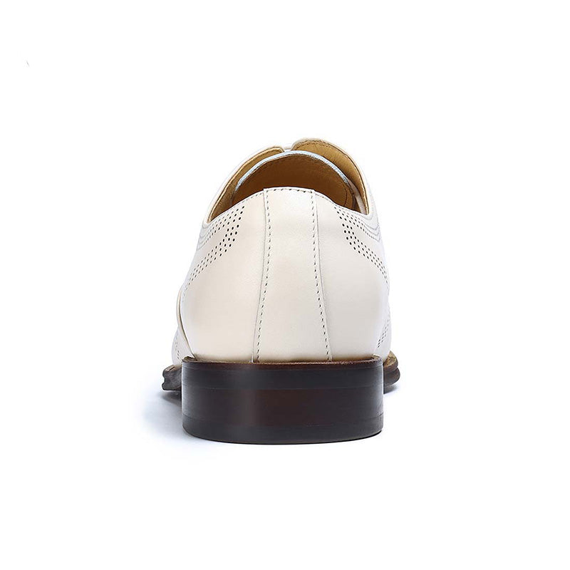 Men’s White Brogue Oxford Shoes
