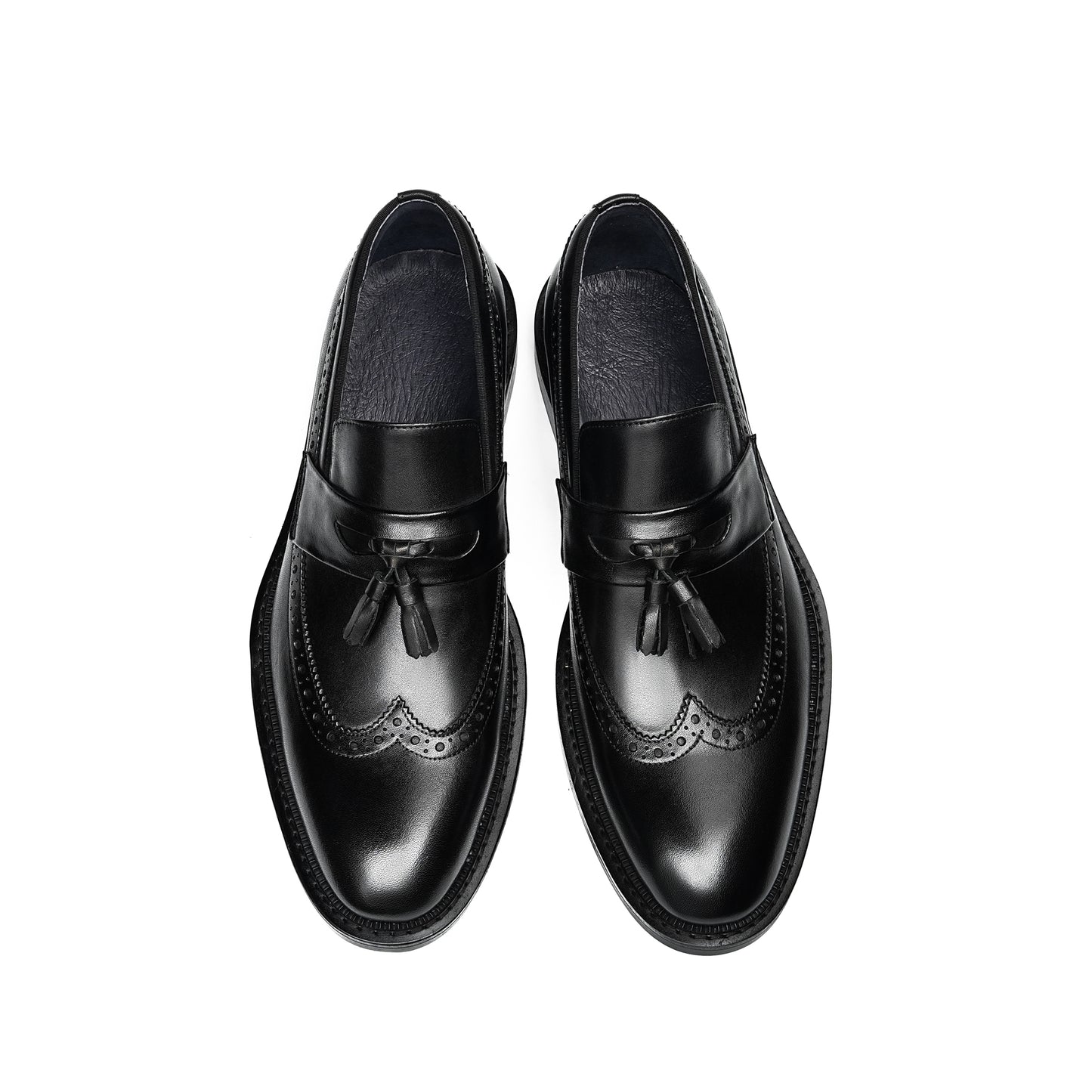 Artisan-Carved Men's Loafers: Intricate Brogue Artistry & Effortless Sophistication