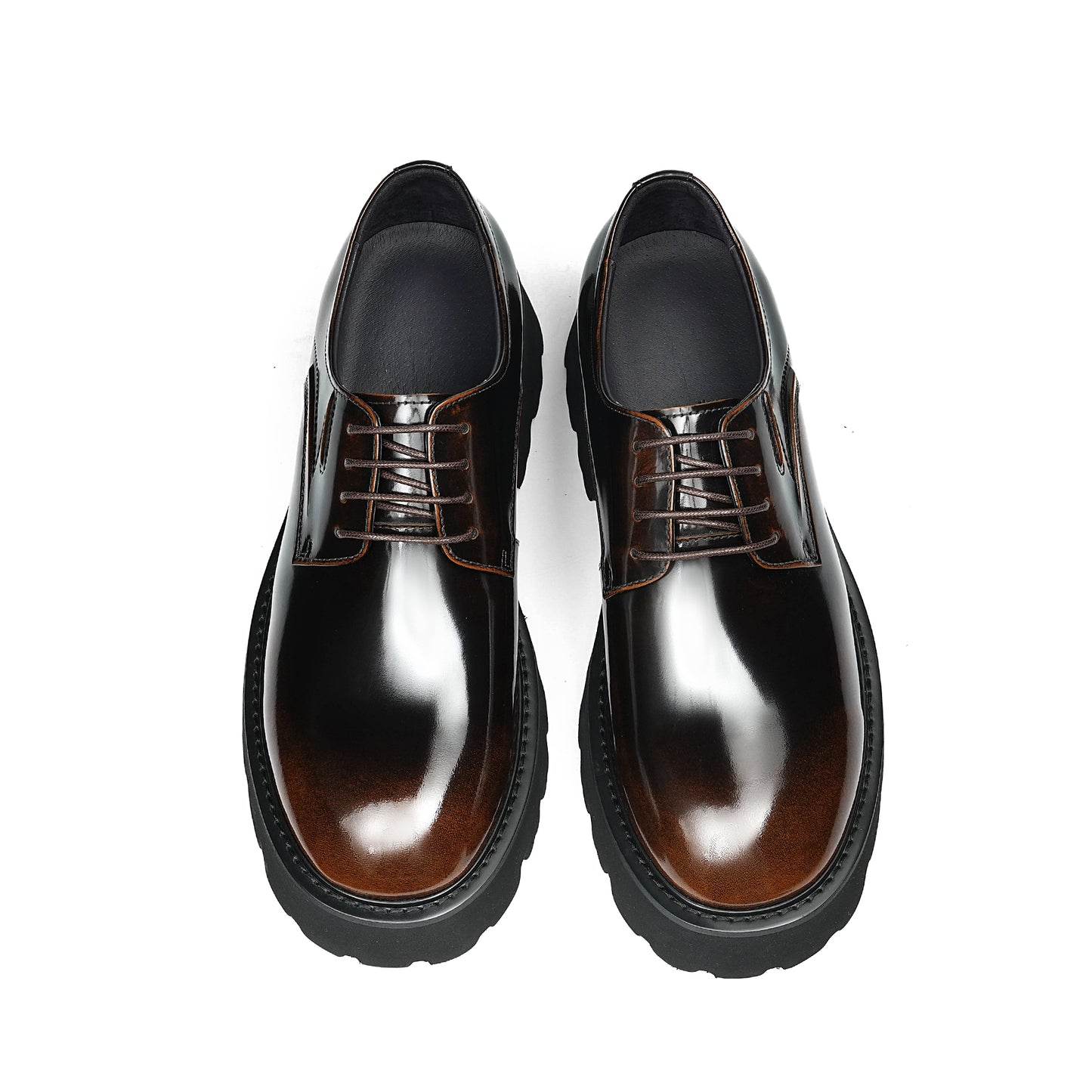 Men's Round-Toe Derby Shoes: Sculpted Sole & Timeless Craftsmanship
