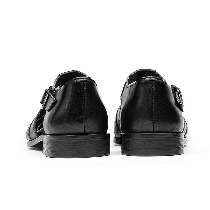 Men’s Hand-Stitched Cutout Leather Sandals