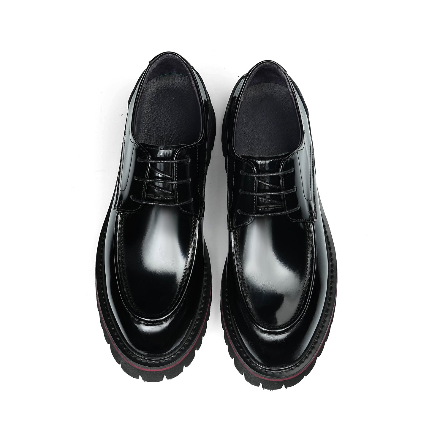 Architectural Men's Derby Shoes: Textured Sole & Structured Silhouette