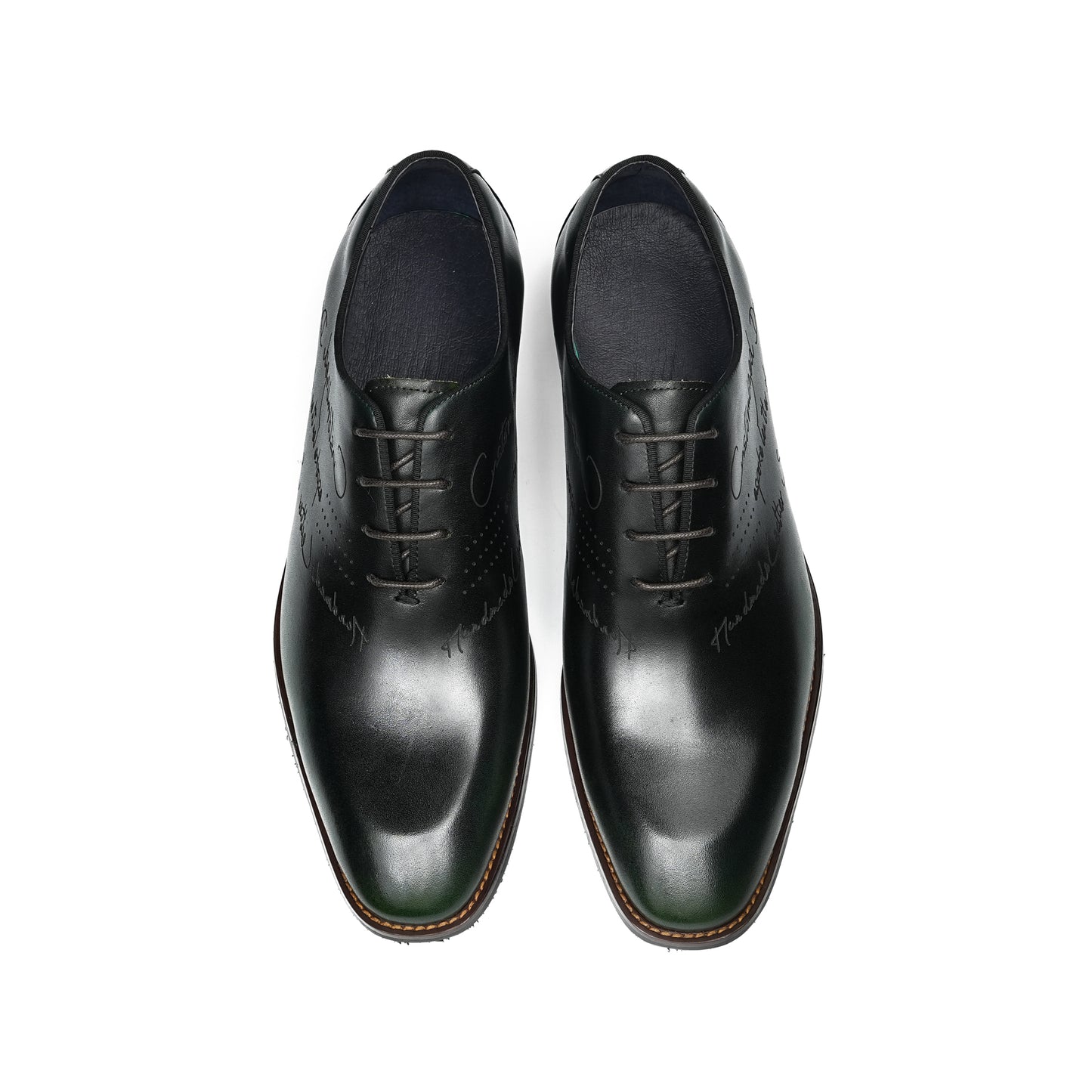 Artisan Script Men's Oxford Shoes: Hand-Painted Elegance & Custom Character