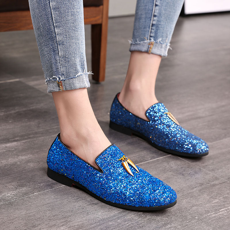 Men's Loafers with Contrast Red Lining Sophisticated Slip-On Dress Shoes