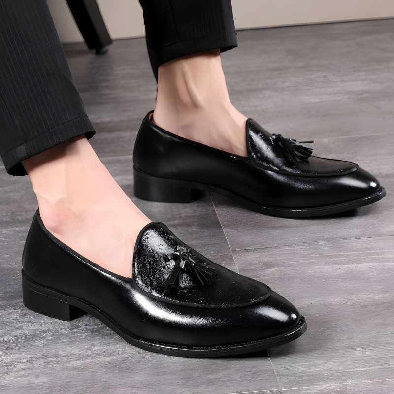 Men’s Tassel Loafers Ostrich-Embossed