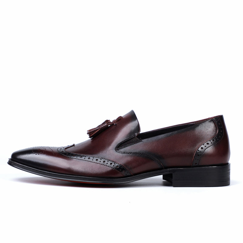 Men's Tassel Loafers Brogue Detailing & Premium Leather