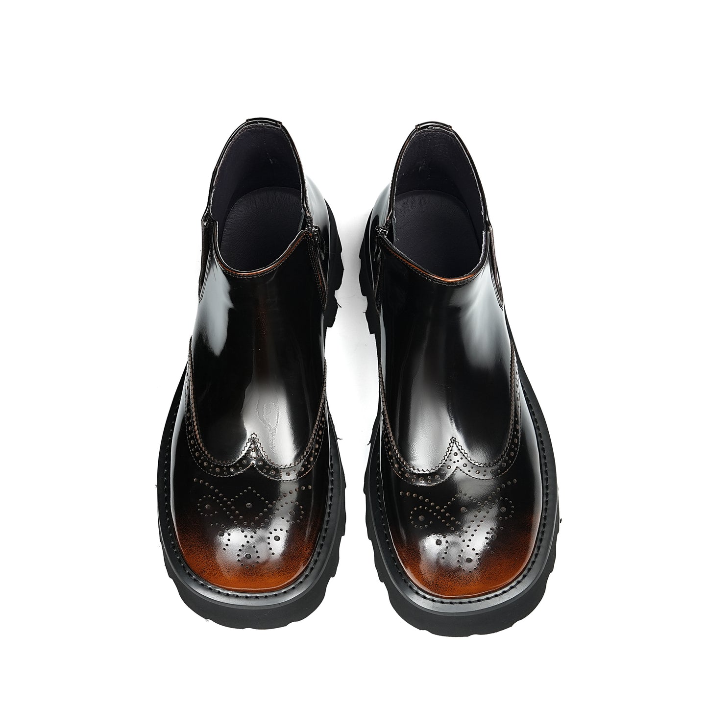 Artisan-Carved Men's Chelsea Boots: Elastic Ankle & Durable Sole Design