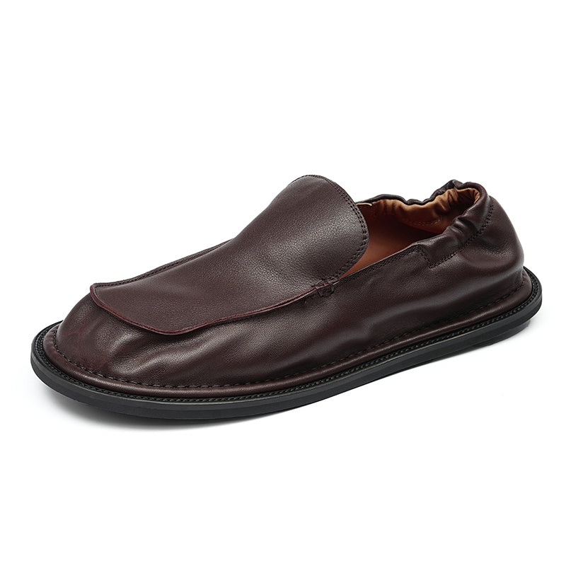 Men's Slip-On Loafers - Elastic Collar & Traction Sole
