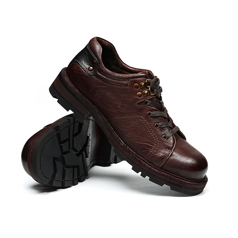 Handcrafted Horsehide Work Derby Boots: Goodyear Welt Toughness & Timeless Style