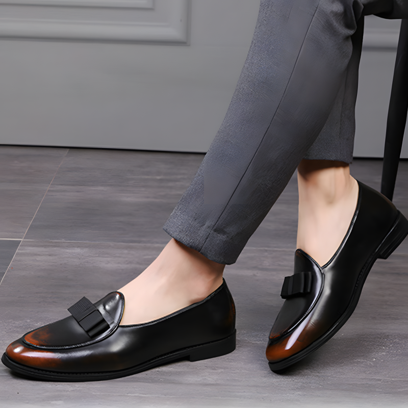 Men’s Patent Leather Bow Loafers
