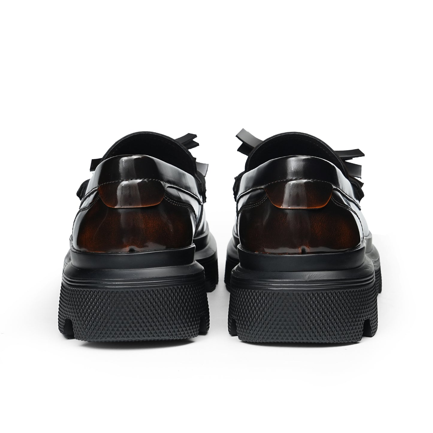 Men's Elevated Tassel Loafers: Architectural Sole & Dynamic Fringe Detailing
