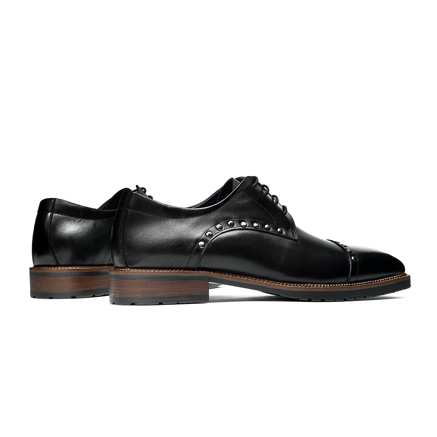 Men's Derby Shoes: Sculpted Toe Design & Artisan Hardware Accents