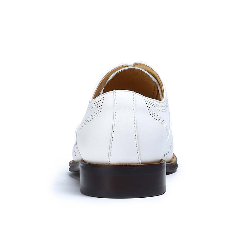 Men’s White Brogue Oxford Shoes