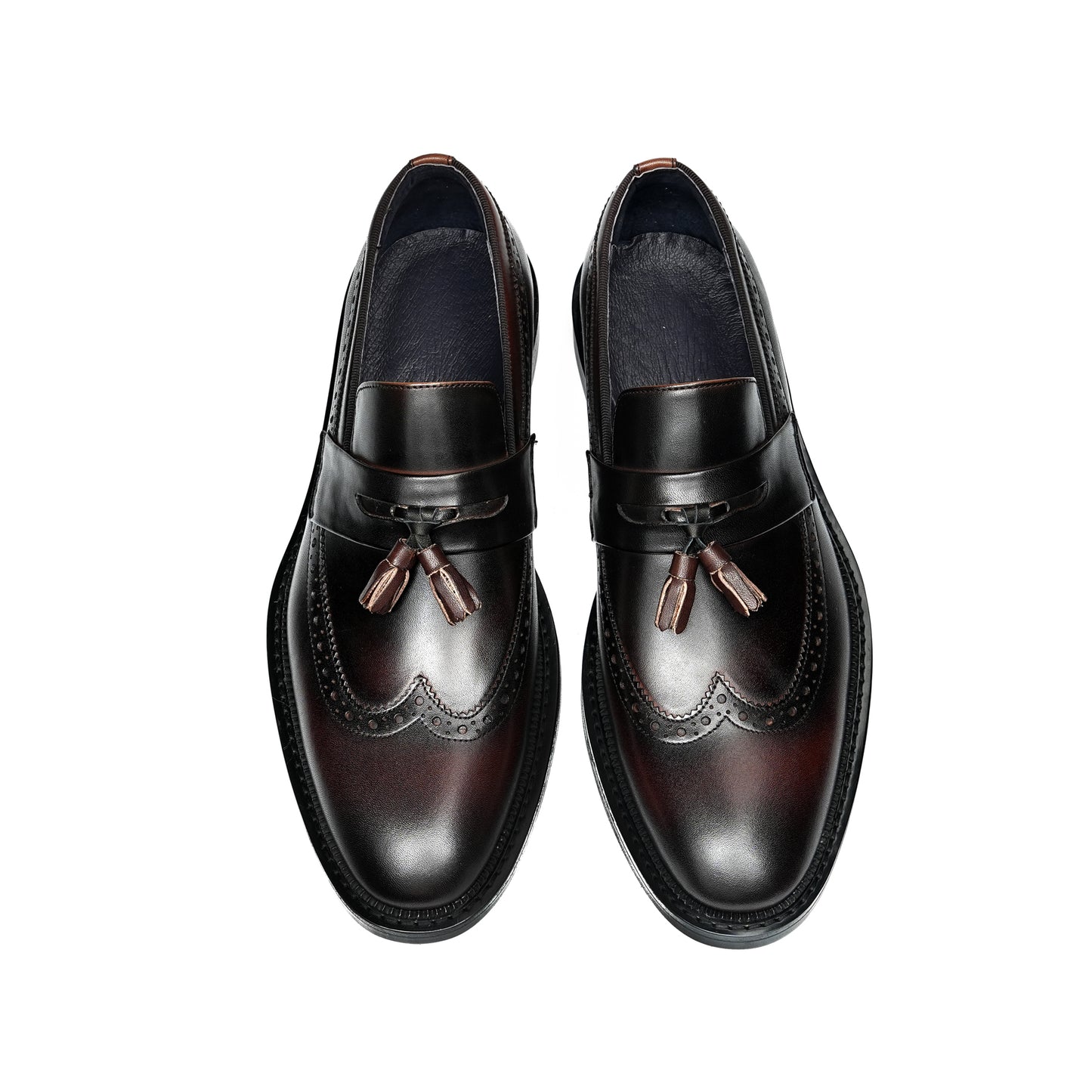 Artisan-Carved Men's Loafers: Intricate Brogue Artistry & Effortless Sophistication