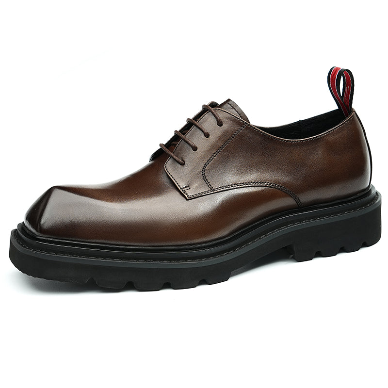 Men's Leather Derby Shoes Diamond Toe