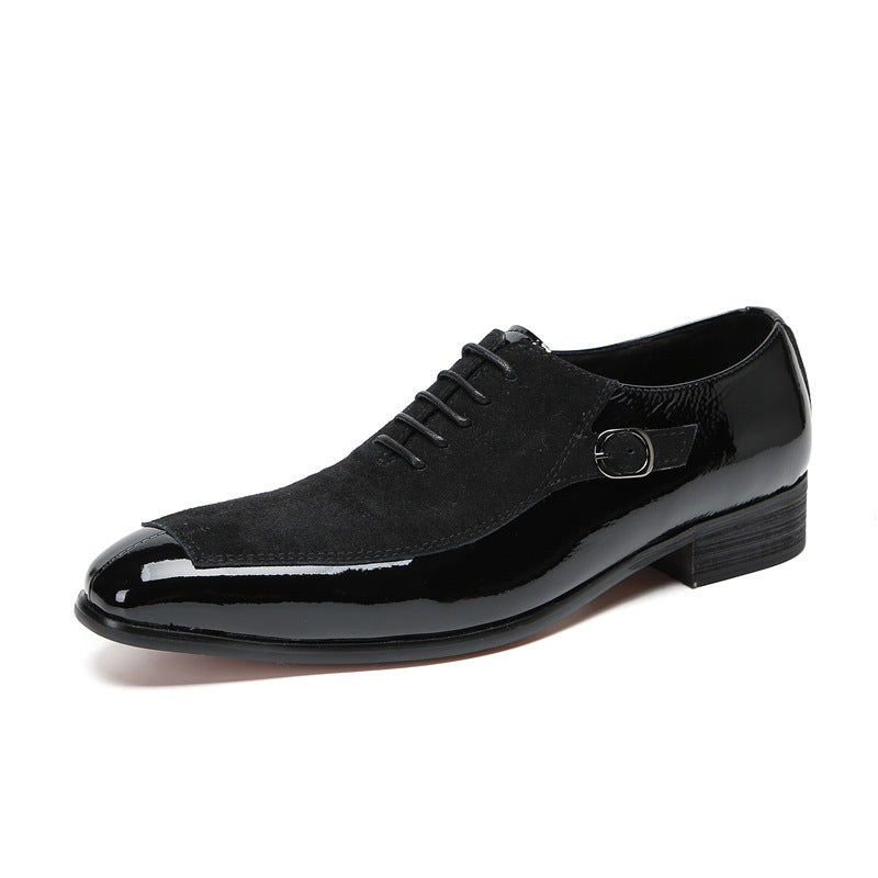 Men’s Patent Leather & Suede Oxford Shoes