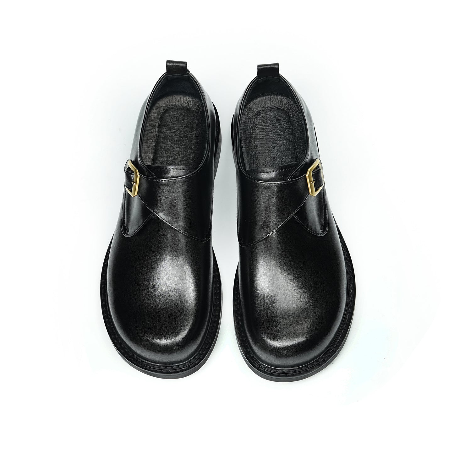 Men's Spacious Toe Monk Strap Shoes: Refined Hardware & Elevated Comfort
