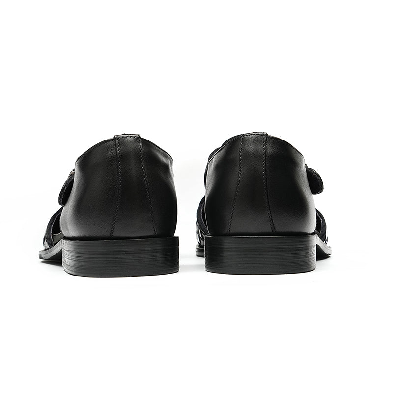 Men’s Woven Leather Buckle Sandals