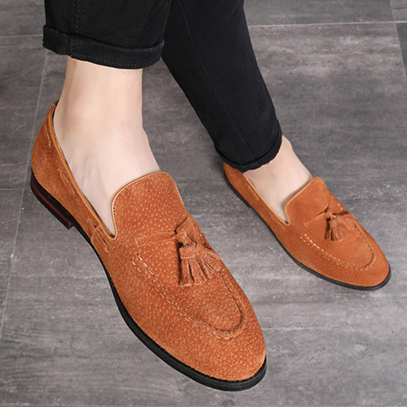 Men's Tassel Suede Loafers Sophisticated Casual Style