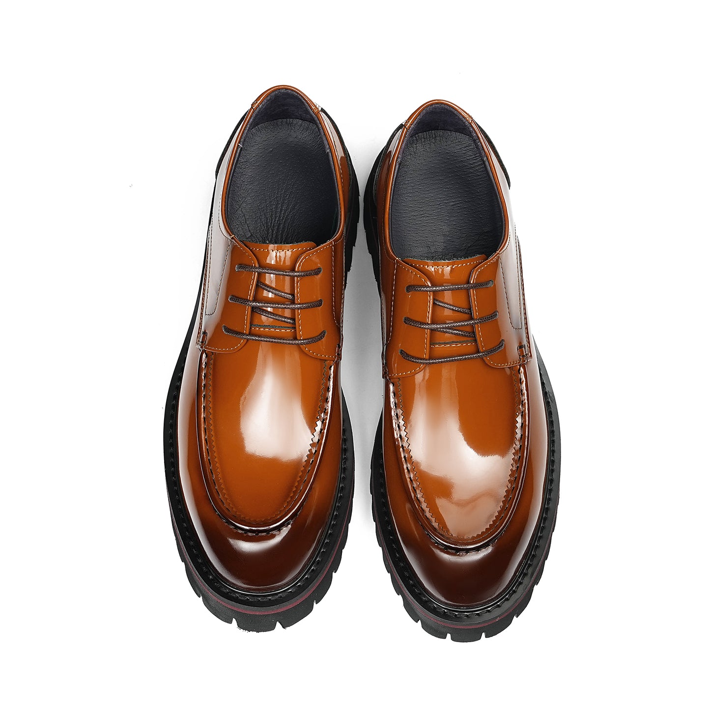 Architectural Men's Derby Shoes: Textured Sole & Structured Silhouette