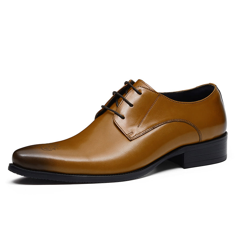 Men's Pointed-Toe Embossed Derby Shoes