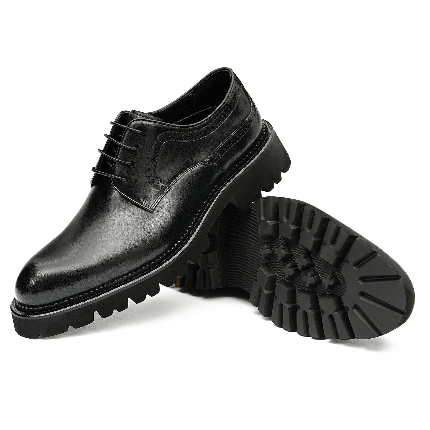 Men's Classic Derby Shoes - Breathable Leather & Rugged Traction